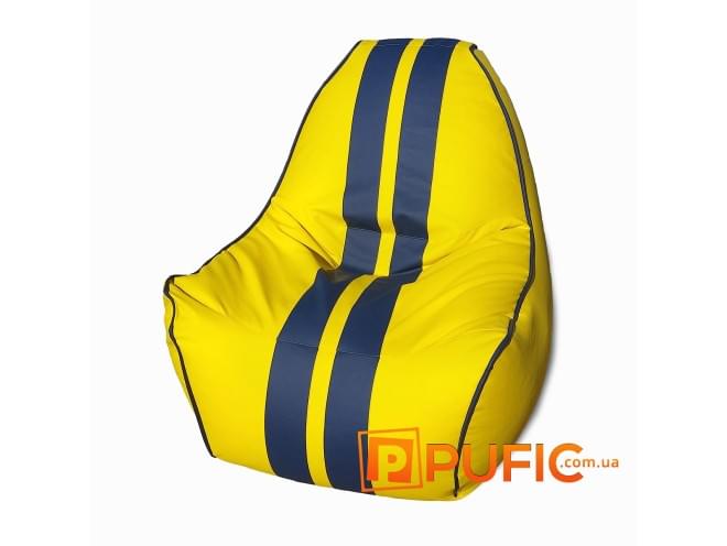 Крісло Ferrari XXL, основа з тканини Zeus Yellow, вставка з тканини Zeus Midnight Blue - Pufic.com.ua - фото 4