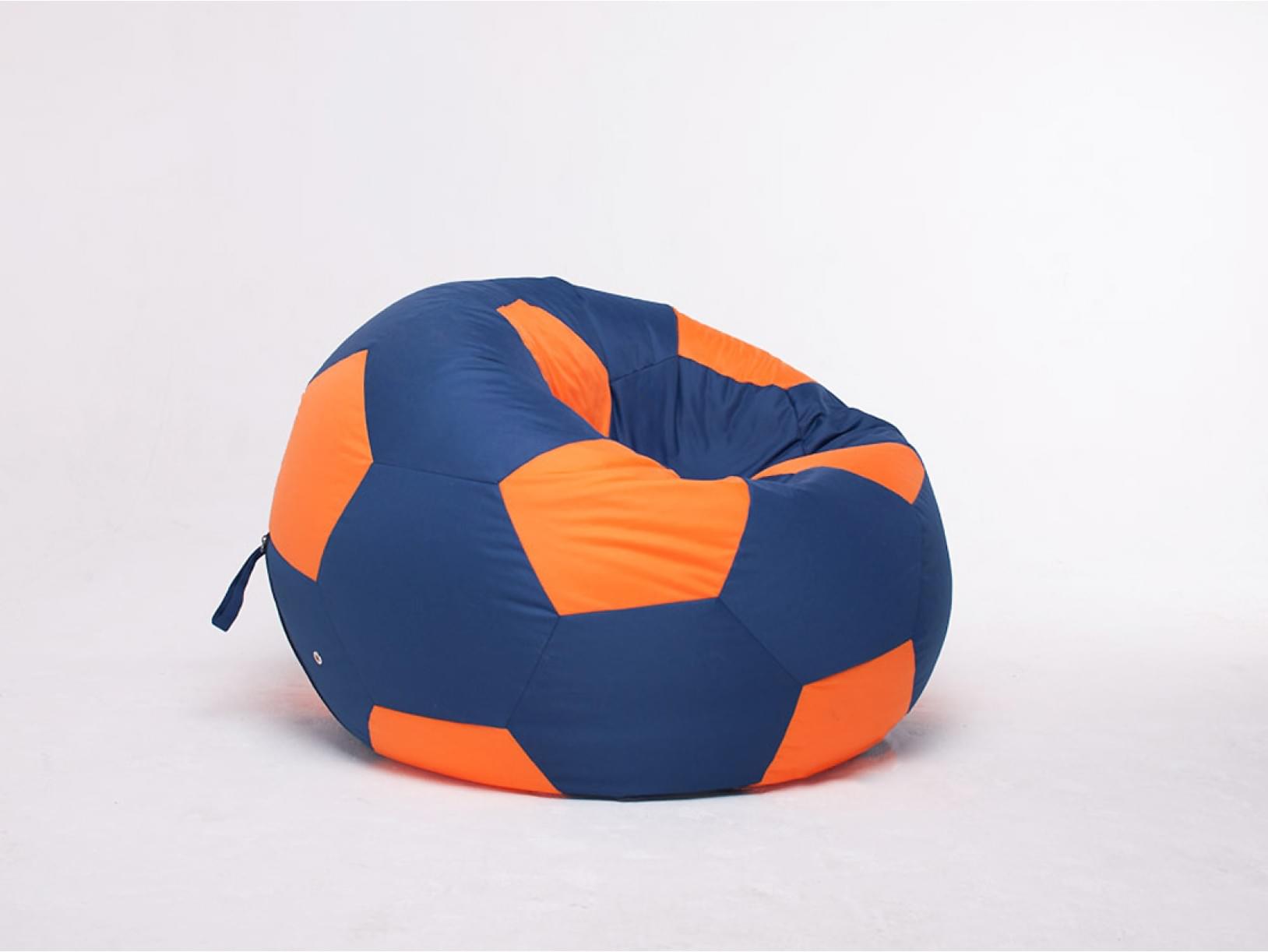 Крісло-м'яч 100 см, основа: тканина Oxford темно-синій, вставка : тканина Oxford оранжевий - Pufic.com.ua