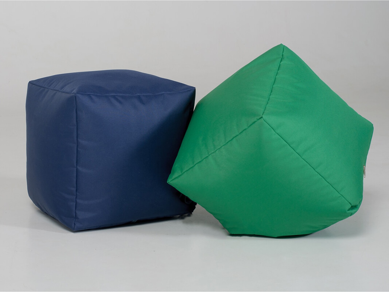 Пуфик "Куб" 40 см из ткани Oxford темно-синий и зеленый - Pufic.com.ua