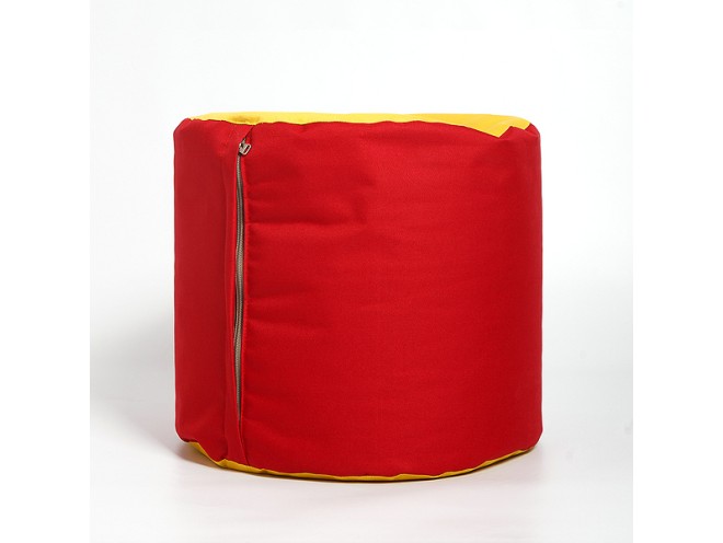 Пуфик "Цилиндр" тканина Oxford червоний з жовтим - Pufic.com.ua - фото 1