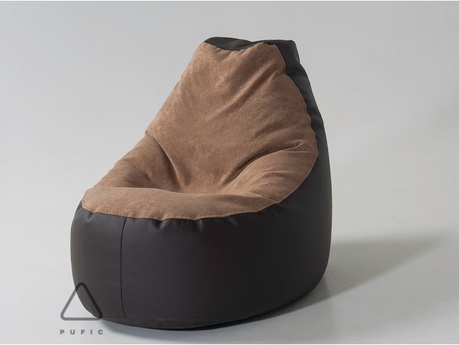 Крісло-мішок "Ібіца Преміум", основа: тканина Zeus Deluxe Brown, сидіння: тканина New York Nougat - Pufic.com.ua - фото 4