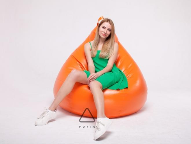 Кресло-груша Mega Melody ткань Rainbow Orange -  Pufic.com.ua - фото 1