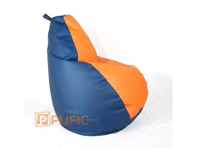 Крісло-груша Melody тканина Zeus Midnight Blue + Zeus Orange - Pufic.com.ua - фото 11