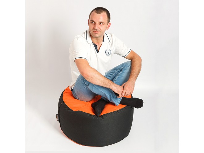 Кресло-мешок "Таблетка", основа: ткань Oxford оранжевый, вставка : ткань Oxford черный - Pufic.com.ua - фото 6